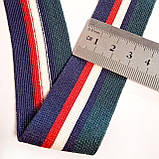 Трикотажна тасьма лампас 3,5см смугаста різнокольорова, фото 3