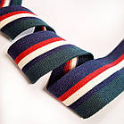 Трикотажна тасьма лампас 3,5см смугаста різнокольорова