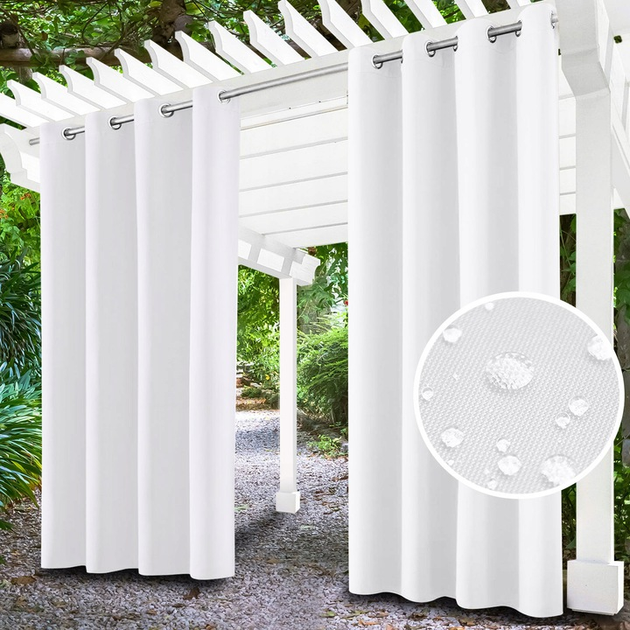 Вуличні штори для терас та веранд від дощу та сонця (2.4 х 1.45м) Білий
