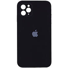 Silicone case for iPhone 11 Pro (18) black (квадратний) square side