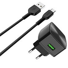 МЗП HOCO C70A Cutting-Edge QC3.0 3A 18W 1USB + кабель Type-C black