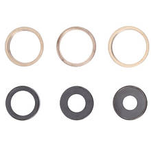 Скло камери iPhone 13 Pro/iPhone 13 Pro Max з рамкою gold (комплект 3шт)