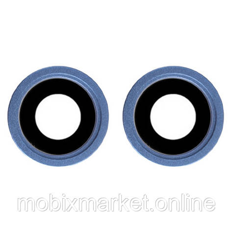 Скло камери iPhone 13/ iPhone 13 mini з рамкою blue (комплект 2шт), фото 1