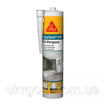Силіконовий герметик Sikaseal-170 All Purpose Прозорий 300 мл (786264) (заміна Sika Sanisil), фото 1