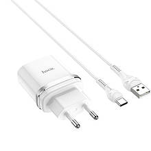 МЗП HOCO C12Q Smart QC3.0 3A 18W 1USB + кабель Type- C white