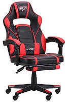 Комп'ютерне крісло для геймера червоне чорне VR Racer Dexter Webster з висувною підставкою під ноги AMF