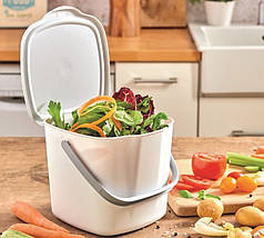 Контейнер для сміття з кришкою та ручкою Snips Kitchen Compost Bin, 3 л, білий, фото 6