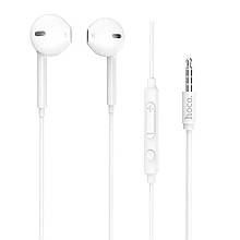Навушники HOCO M55 Memory sound wire control mini- jack white (with mic)