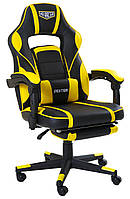Молодіжне ігрове крісло VR Racer Dexter Webster чорно-жовте для школярів, підлітків та геймерів AMF