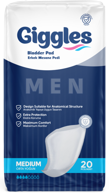 Прокладки урологічні для чоловіків Giggles Bladder Pad Man M 20 шт 4 крап.