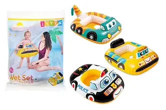 Коло надувне плотик човен для купання INTEX 59586 з отворами для ніг (3 види, 1-2 роки)