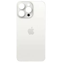 Задня кришка (скло) iPhone 15 Pro Max white titanium (big hole) (оригінал завод)