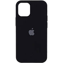 Silicone case for iPhone 14 Pro (18) black (закритий низ)