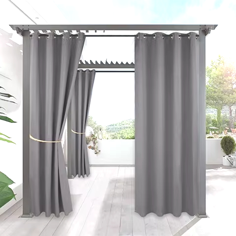 Вуличні штори для терас та веранд від дощу та сонця (2 х 1.45м) Сірий