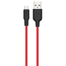 USB кабель HOCO X21 Plus Silicone microUSB 3A 2m black/ red