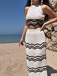 В'язаний костюм літній довга спідниця та кроп-топ без рукавів (р. 42-46) 9103809, фото 6