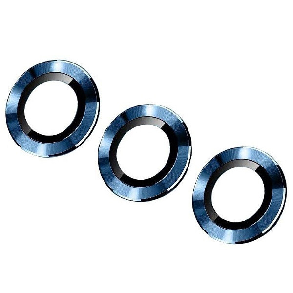 Скло камери iPhone 12 Pro Max з рамкою pacific blue (комплект 3шт)