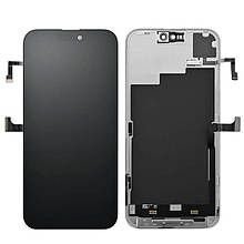 Дисплей iPhone 15 Pro в зборі з сенсором та рамкою black (знятий оригінал)