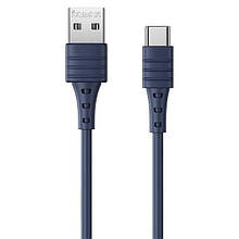 USB кабель Type- C Remax Zeron Series Elastic RC- 179a, 2.4A 1m blue