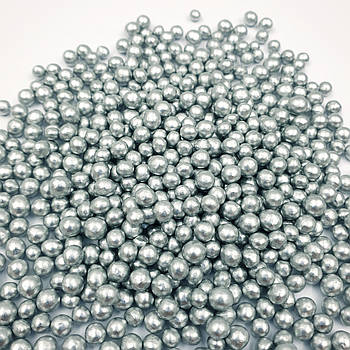 Рисові кульки глазуровані Срібні 5 мм 50 г (розвіс)