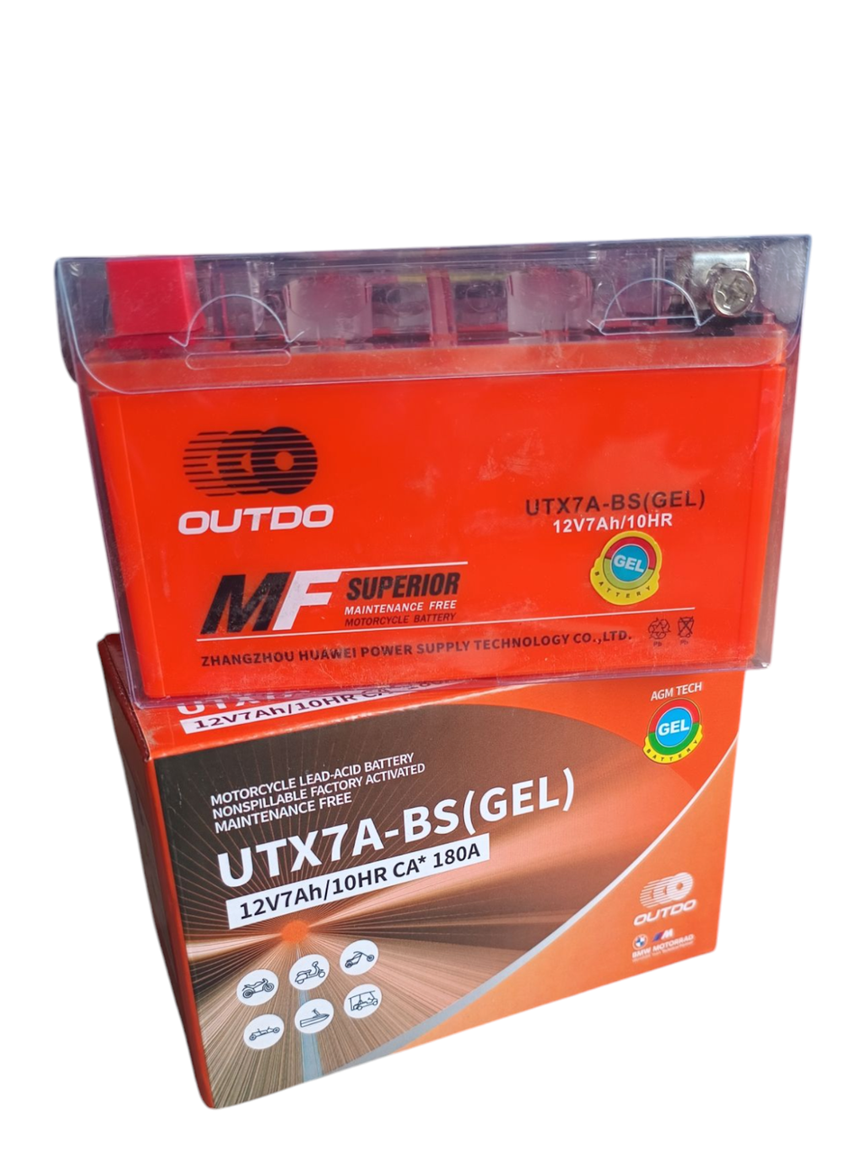 Гелієвий Мото Акумулятор 12V 7Ah OUTDO UTX7A-BS GEL, фото 1