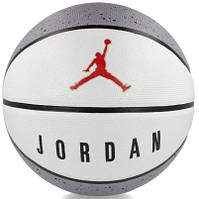 М'яч баскетбольний Nike JORDAN PLAYGROUND 2.0 8P DEFLATED CEMENT GREY/WHITE/BLACK/FIRE RED size 6 original