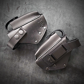 Кобура поясна шкіряна Beretta M84 FS на скобі, чорна, DOT-ARMS, Україна.