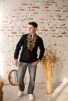 Чорна чоловіча вишиванка Колоски , арт. 4266