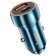 АЗП HOCO Z46A Blue whale 1USB 3A 18W QC3.0  + PD 1Type-C 20W blue + кабель USB to Type-C