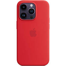 Silicone case for iPhone 15 Pro (14) red (закритий низ)