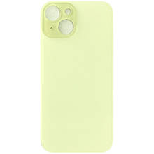 Задня кришка (скло) iPhone 15 Plus yellow (big hole) (оригінал завод)
