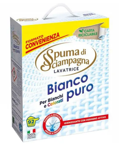 Пральний порошок Spuma di Sciampagna Bianco Puro 92 прання 4.14 кг, фото 1