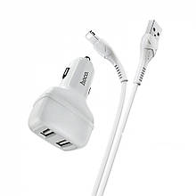АЗП HOCO Z36 2USB + кабель Lightning white