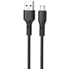 USB кабель XO NB230 Rock Series, microUSB 2.4A чорний