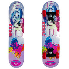 Дитячий мініскейт скейтборд дитячий любов Love SP-Sport Kids 1407 Pink-Multicolor