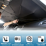 Автомобільна сонцезахисна парасолька для лобового скла SunShield 65 *110 см WL- 2391, фото 7