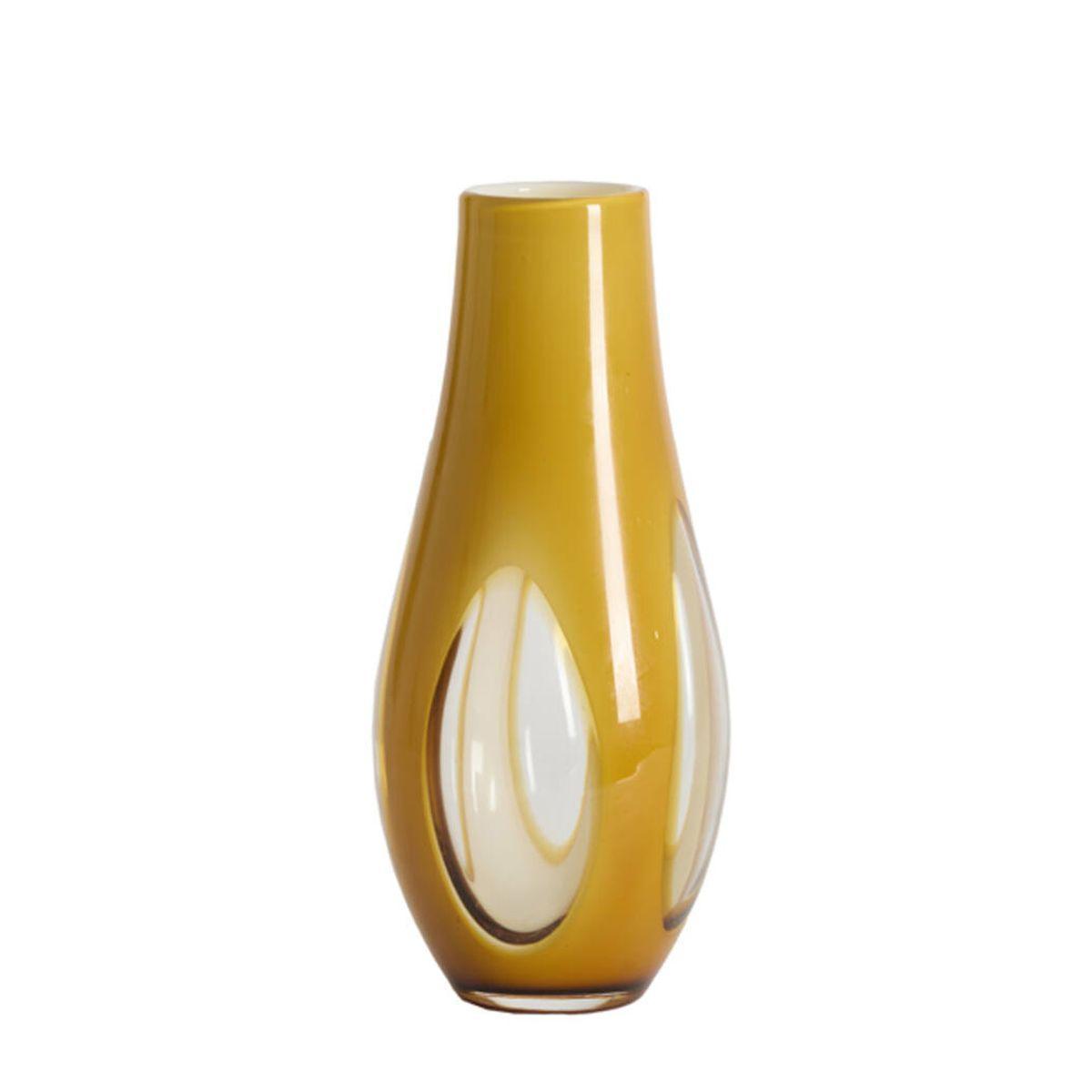 Ваза зі скла в помаранчевому кольорі з прозорими вставками Caseros Light&Living, фото 1