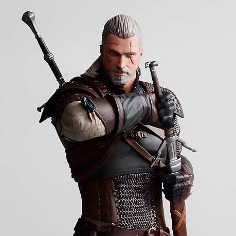 Фігурка Геральта з Рівії The Witcher 3 — статуетка Відьмака 26 см, іграшка Geralt у коробці, фото 1