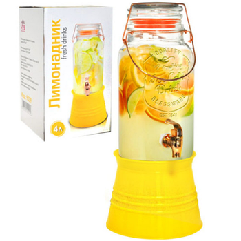 Лимонадник 4000мл на метал.підставці "Відро" 9039 S&T