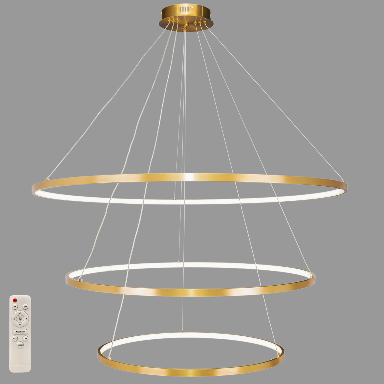 Бронзова люстра 164W led 60+80+100см «Circle» (52-9832-3A BRONZE)