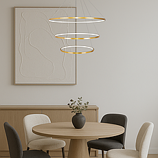 Бронзова люстра 164W led 60+80+100см «Circle» (52-9832-3A BRONZE), фото 3