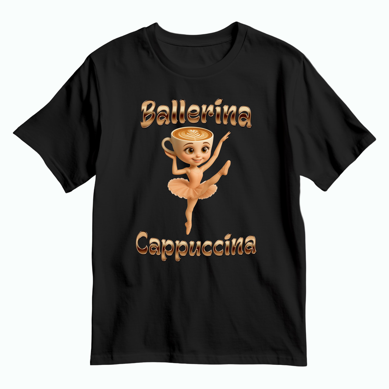 Дитяча футболка Ballerina Cappuccina/Балерина капучина, чорна, фото 1