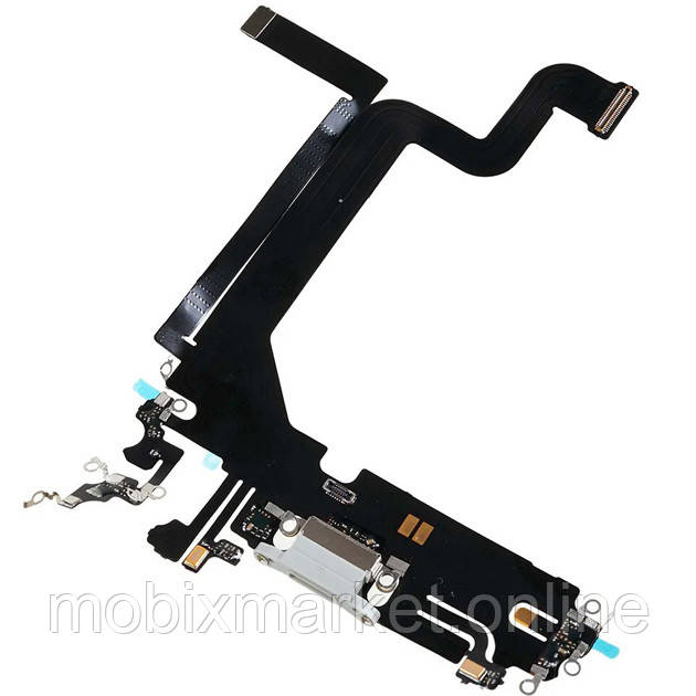 Шлейф iPhone 14 Pro Max з роз`ємом зарядки, аудіо та мікрофоном white (Original PRC)