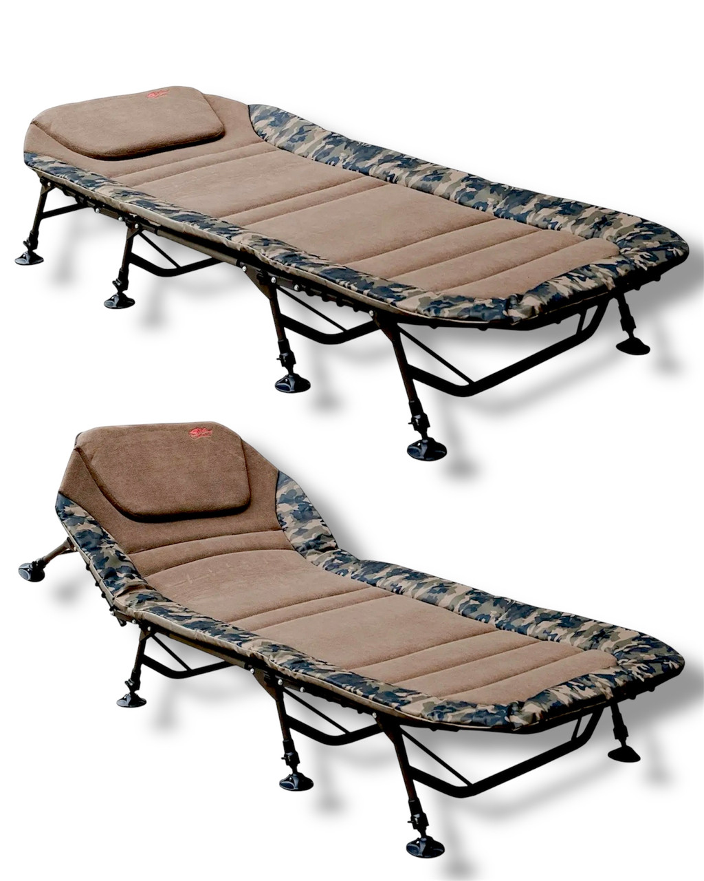 Ліжко коропове розкладне велике Tramp Wide Camo 220х98 см до 150 кг, ліжко туристичне