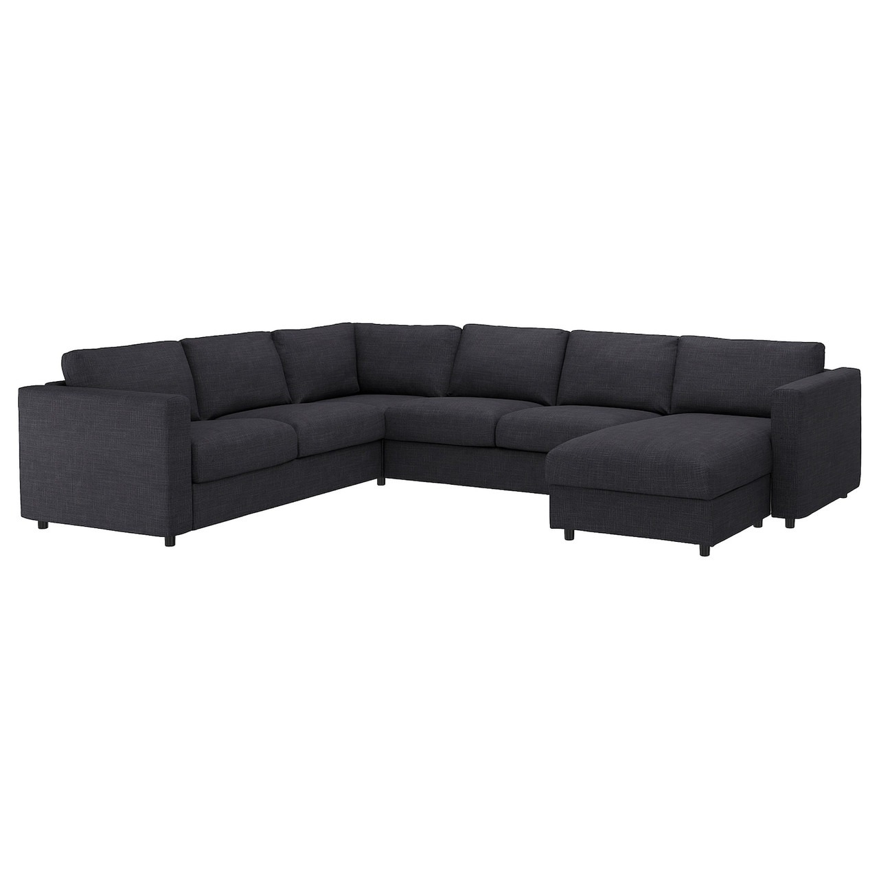 VIMLE Чохол на кутовий диван 5-місний - з шезлонгом/Hillared антрацит IKEA 794.343.35, фото 1
