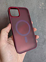 Чохол для iPhone 11 Pro Max Бордовий матовий MagSafe