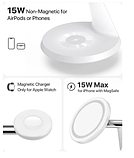 Бездротова зарядна станція 3 в 1 для iPhone, Apple Watch, AirPods MagSafe з адаптером 30Вт, фото 5
