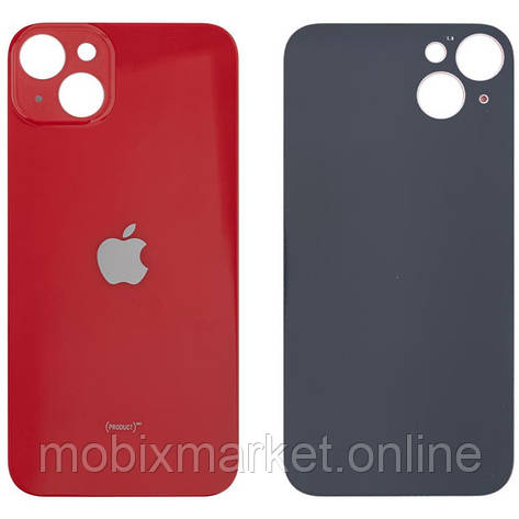 Задня кришка (скло) iPhone 14 red (big hole) (оригінал завод), фото 1