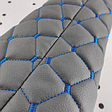 Чохол стовпчика перемикання передач ЮМЗ сірий ромб синя нитка, фото 4