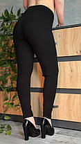 Лосини жіночі трикотажні у великих розмірах 2XL — 7XL Легінси чорні батал Tovta (Угорщина), фото 4